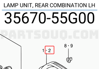 Suzuki 3567055G00 LAMP UNIT, REAR COMBINATION LH