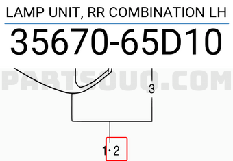 Suzuki 3567065D10 LAMP UNIT, RR COMBINATION LH