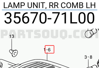 Suzuki 3567071L00 LAMP UNIT, RR COMB LH