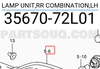 Suzuki 3567072L01 LAMP UNIT,RR COMBINATION,LH