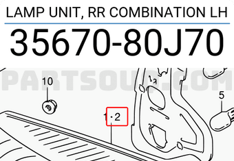 Suzuki 3567080J70 LAMP UNIT, RR COMBINATION LH