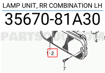 Suzuki 3567081A30 LAMP UNIT, RR COMBINATION LH