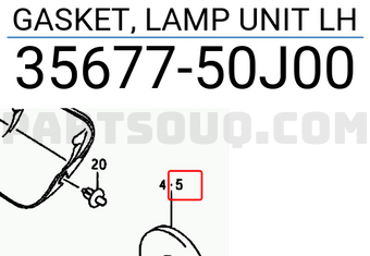 Suzuki 3567750J00 GASKET, LAMP UNIT LH