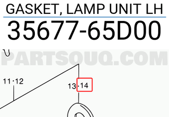 Suzuki 3567765D00 GASKET, LAMP UNIT LH