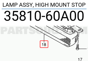 Suzuki 3581060A00 LAMP ASSY, HIGH MOUNT STOP