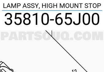 Suzuki 3581065J00 LAMP ASSY, HIGH MOUNT STOP
