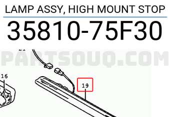 Suzuki 3581075F30 LAMP ASSY, HIGH MOUNT STOP