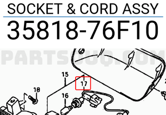 Suzuki 3581876F10 SOCKET & CORD ASSY