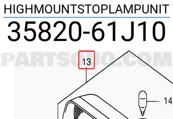 Suzuki 3582061J10 HIGHMOUNTSTOPLAMPUNIT