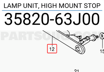 Suzuki 3582063J00 LAMP UNIT, HIGH MOUNT STOP
