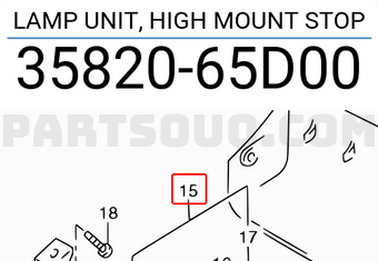Suzuki 3582065D00 LAMP UNIT, HIGH MOUNT STOP