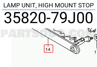 Suzuki 3582079J00 LAMP UNIT, HIGH MOUNT STOP
