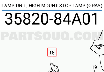 Suzuki 3582084A01 LAMP UNIT, HIGH MOUNT STOP,LAMP (GRAY)