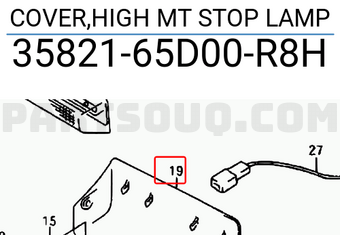Suzuki 3582165D00R8H COVER,HIGH MT STOP LAMP
