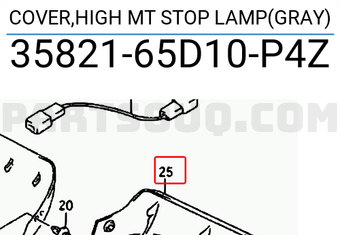 Suzuki 3582165D10P4Z COVER,HIGH MT STOP LAMP(GRAY)