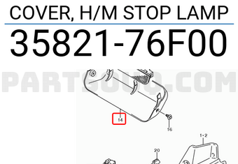 Suzuki 3582176F00 COVER, H/M STOP LAMP