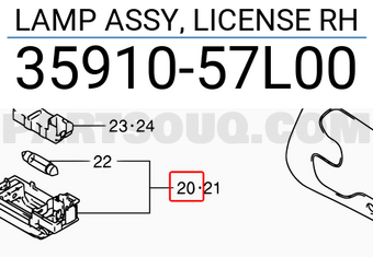 Suzuki 3591057L00 LAMP ASSY, LICENSE RH