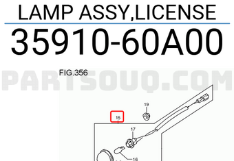 Suzuki 3591060A00 LAMP ASSY,LICENSE