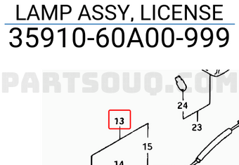 Suzuki 3591060A00999 LAMP ASSY, LICENSE