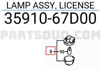 Suzuki 3591067D00 LAMP ASSY, LICENSE