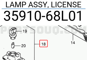 Suzuki 3591068L01 LAMP ASSY, LICENSE