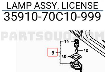 Suzuki 3591070C10999 LAMP ASSY, LICENSE