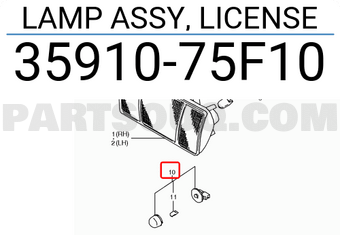 Suzuki 3591075F10 LAMP ASSY, LICENSE