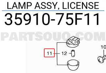 Suzuki 3591075F11 LAMP ASSY, LICENSE