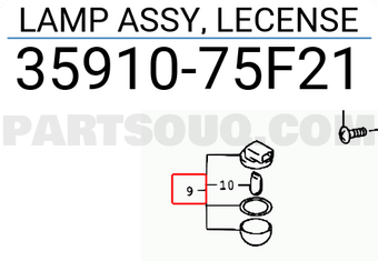 Suzuki 3591075F21 LAMP ASSY, LECENSE
