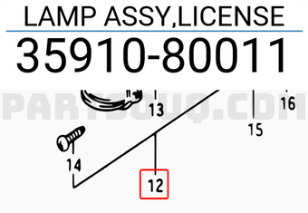 Suzuki 3591080011 LAMP ASSY,LICENSE