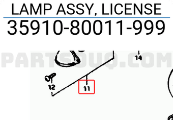 Suzuki 3591080011999 LAMP ASSY, LICENSE