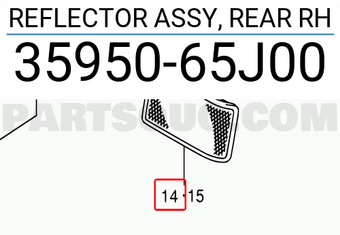 Suzuki 3595065J00 REFLECTOR ASSY, REAR RH
