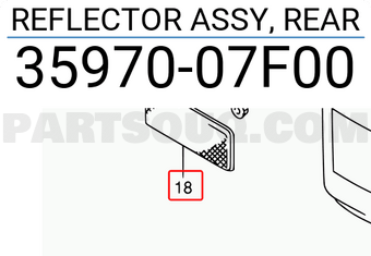 Suzuki 3597007F00 REFLECTOR ASSY, REAR
