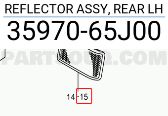 Suzuki 3597065J00 REFLECTOR ASSY, REAR LH