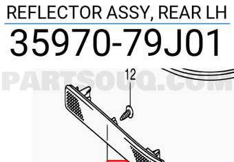 Suzuki 3597079J01 REFLECTOR ASSY, REAR LH