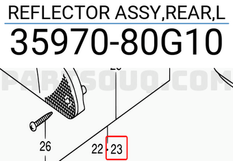 Suzuki 3597080G10 REFLECTOR ASSY,REAR,L