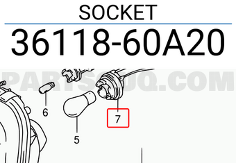 Suzuki 3611860A20 SOCKET