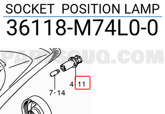 Suzuki 36118M74L00 SOCKET POSITION LAMP