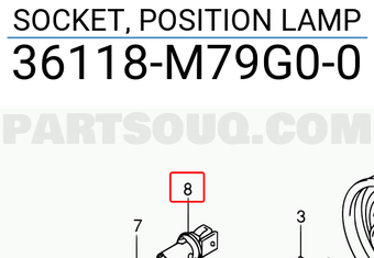 Suzuki 36118M79G00 SOCKET, POSITION LAMP