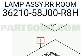 Suzuki 3621058J00R8H LAMP ASSY,RR ROOM