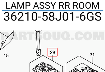 Suzuki 3621058J016GS LAMP ASSY RR ROOM