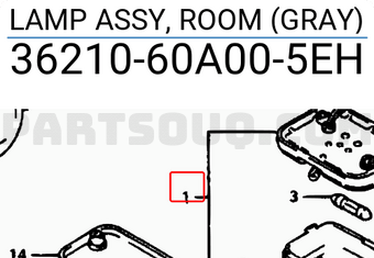 Suzuki 3621060A005EH LAMP ASSY, ROOM (GRAY)
