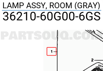 Suzuki 3621060G006GS LAMP ASSY, ROOM (GRAY)