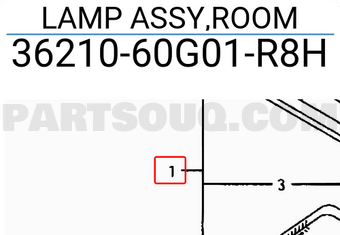 Suzuki 3621060G01R8H LAMP ASSY,ROOM