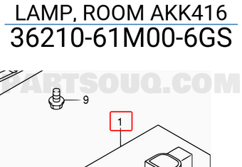 Suzuki 3621061M006GS LAMP, ROOM AKK416
