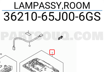Suzuki 3621065J006GS LAMPASSY,ROOM