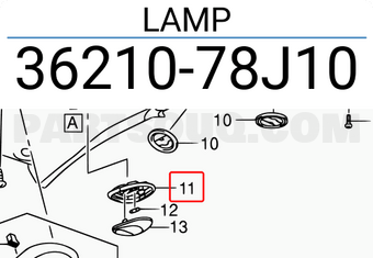 Suzuki 3621078J10 LAMP