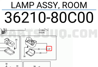 Suzuki 3621080C00 LAMP ASSY, ROOM