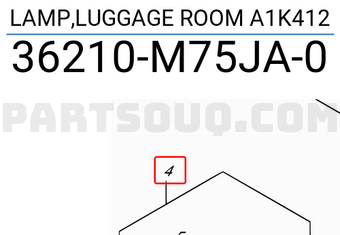Suzuki 36210M75JA0 LAMP,LUGGAGE ROOM A1K412