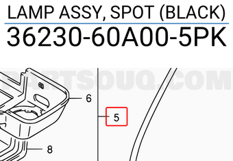 Suzuki 3623060A005PK LAMP ASSY, SPOT (BLACK)